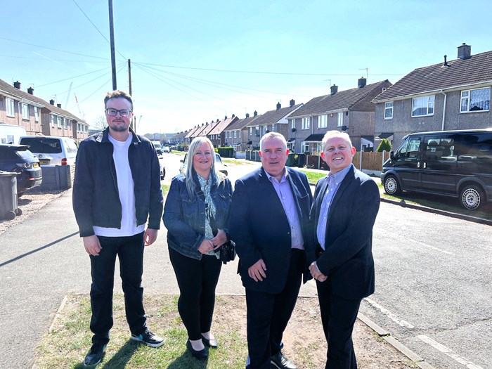 Walsall councillors Matthew Follows, Louise Harrison and Adrian Andrew, whg corporate director for strategy, assets and transformation.