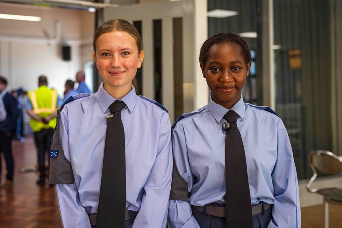 Air Cadets Mollie Di-Franco (left) and Joanna Oladokun
