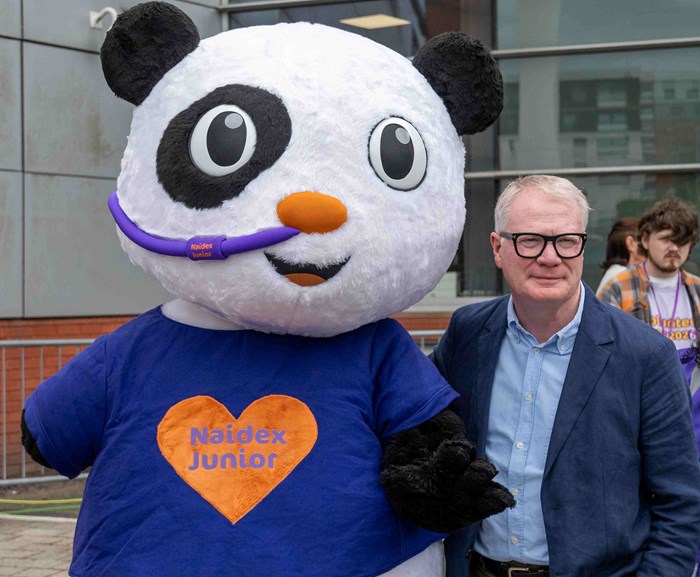 Mayor Richard Parker with Naidex bear