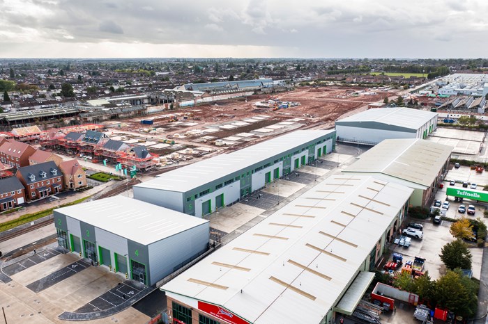 An aerial photo of the site shows how Phase 1 of the business park has progressed