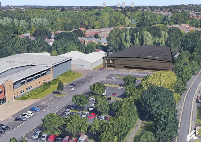 A computer generated image of the new technical centre at City of Wolverhampton College’s Wellington Road campus in Bilston