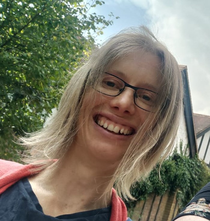 Woman smiling at camera