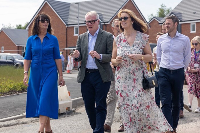 Marion Duffy, chief operating officer of Platform Housing Group with the Mayor and Elizabeth Froude, chief executive of Platform Housing Group