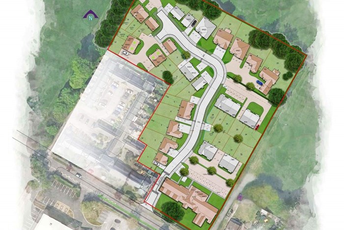 A design plan of the Audley Court development