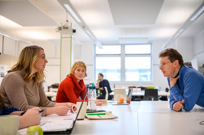 Caption: (L-R) Learners Fiona Allen and Ildiko Nagy speak to Andy Street, Mayor of the West Midlands, during his visit to the Climate Literacy for Sustainable Futures Bootcamp