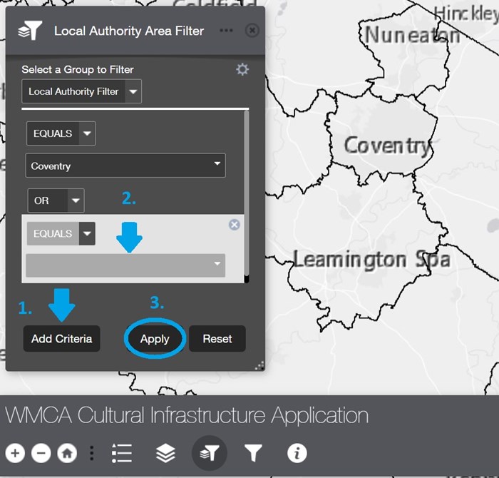 Screenshot of WMCA Cultural Infrastructure Application