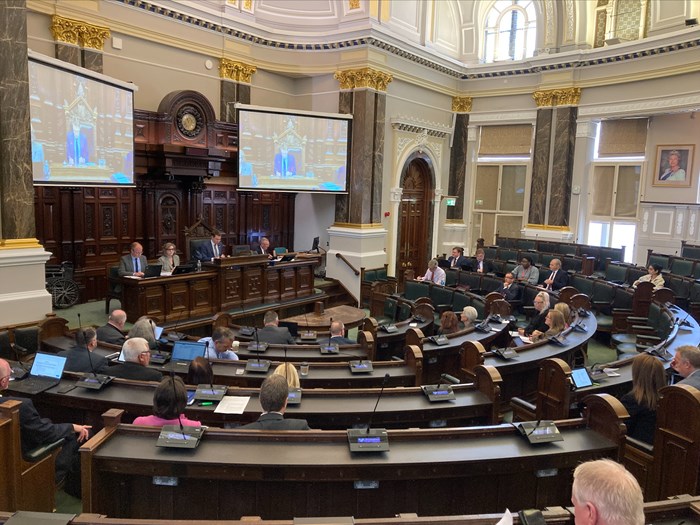 Andy Street, Mayor of the West Midlands, announces the new portfolio leads at today's WMCA Board meeting in Birmingham
