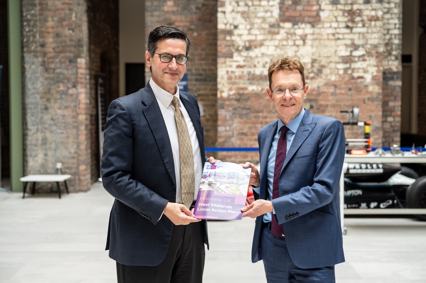 Indro Mukerjee, CEO Innovate UK (left) and Andy Street, Mayor of the West Midlands and WMCA Chair launch the Local Action Plan in Wolverhampton