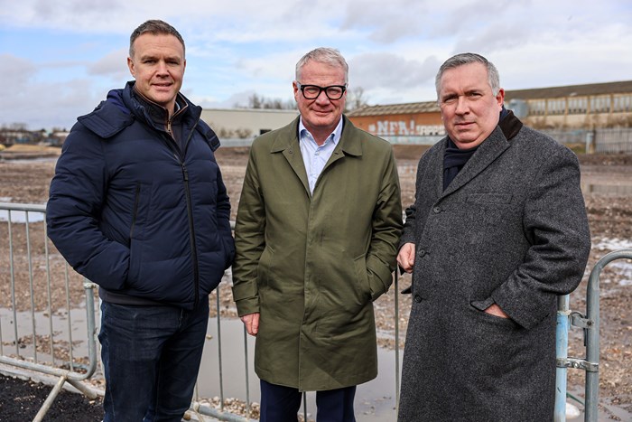 From left: Ed Hutchinson, Managing Director of HBD, Richard Parker, Mayor of the West Midlands, and Cllr Adrian Andrew, Associate Leader of Walsall Council