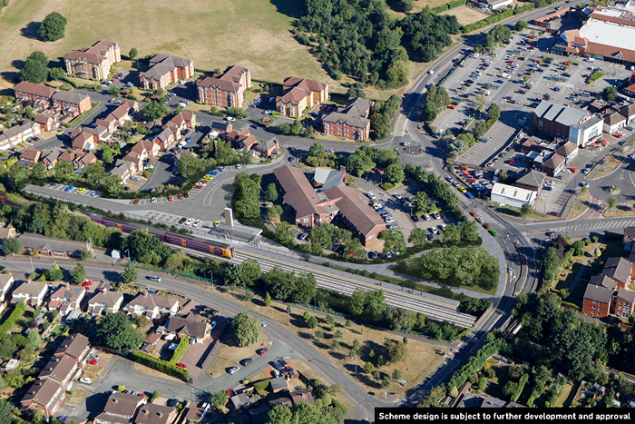 Indicative design image for the new Aldridge Station